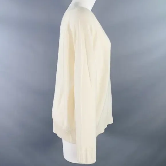 PINK PINEAPPLE Size M Cream Pink Blue Cashmere Crown Stripe Boat Neck Pullover